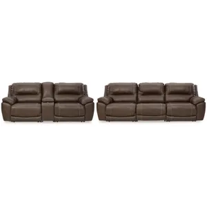 Dunleith 3-Piece Reclining Sofa and 3-Piece Loveseat with Console
