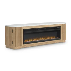 Camdill 80\" TV Stand with Electric Fireplace