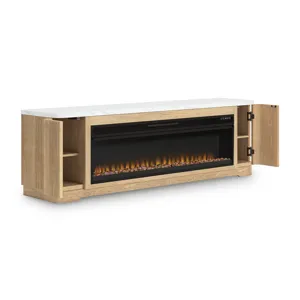 Camdill 80\" TV Stand with Electric Fireplace