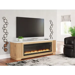 Camdill 80\" TV Stand with Electric Fireplace