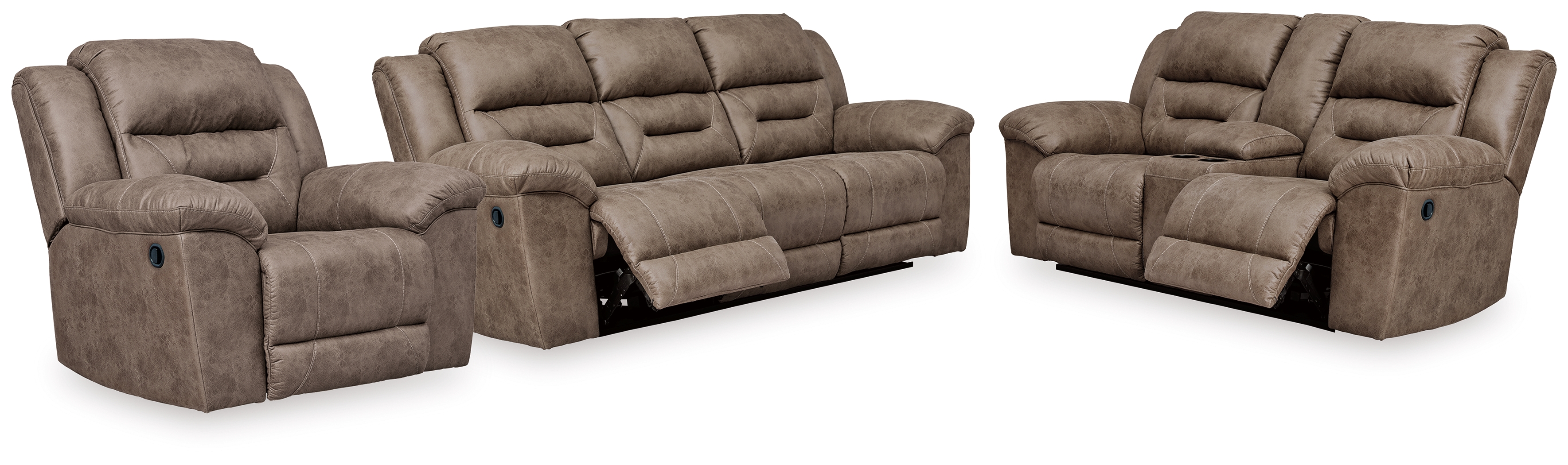 Stoneland Reclining Sofa, Loveseat and Recliner 39905U6 by Signature