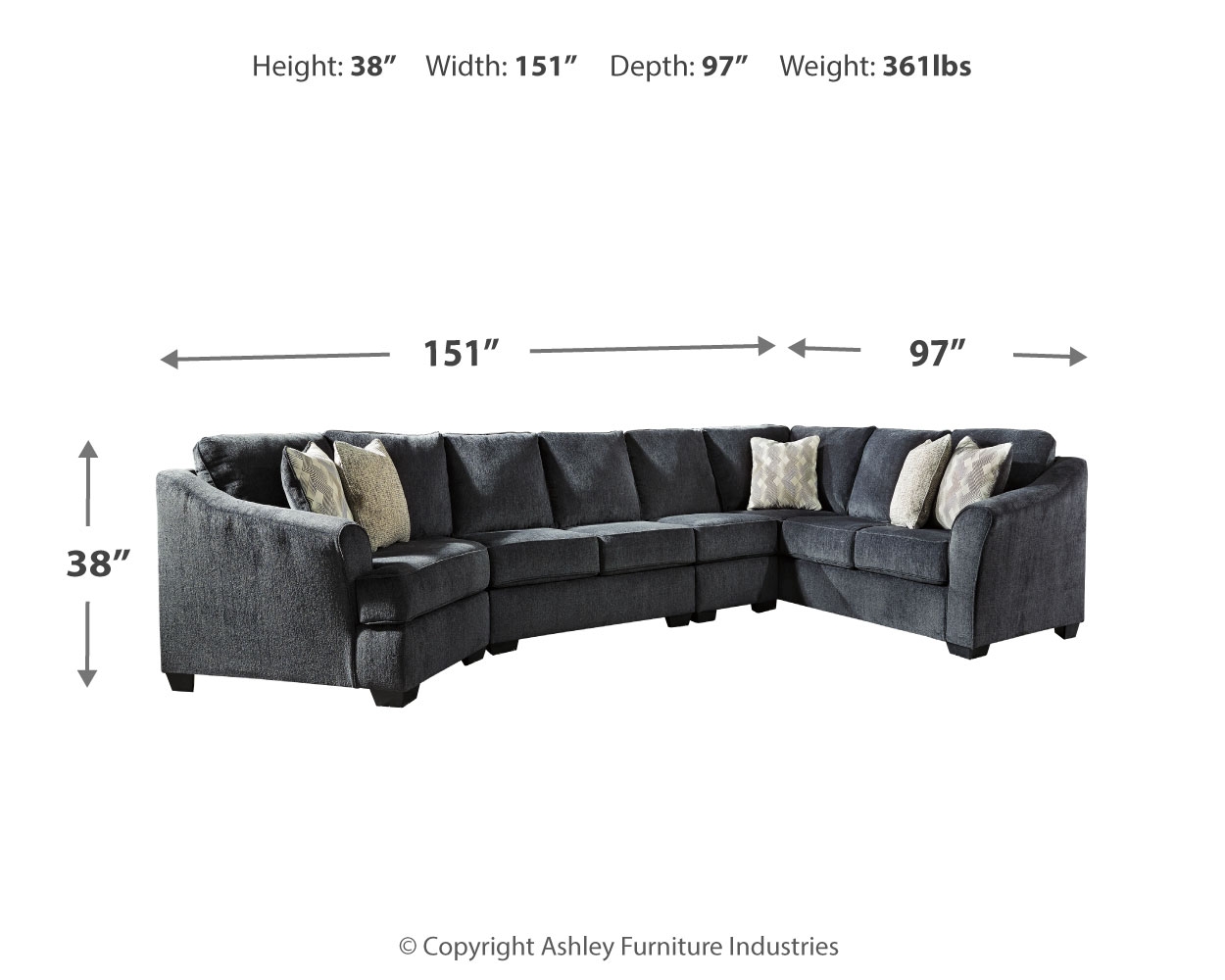 Eltmann 4Piece Sectional with Cuddler 41303S4 by Signature Design by