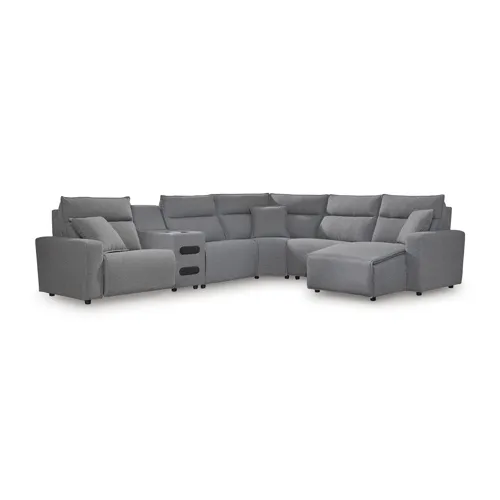 ModMax II 6-Piece Reclining Sectional with Chaise and Audio Console