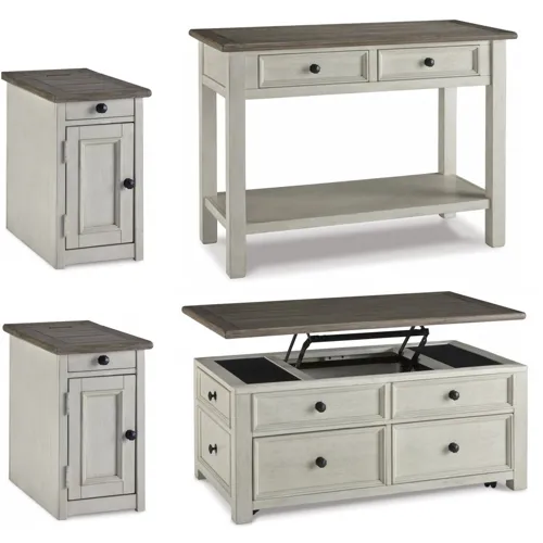 Bolanburg Coffee Table and 2 Chairside End Tables with Console
