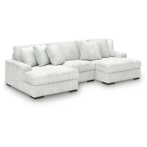 Stupendous 3-Piece Sectional with Double Chaise