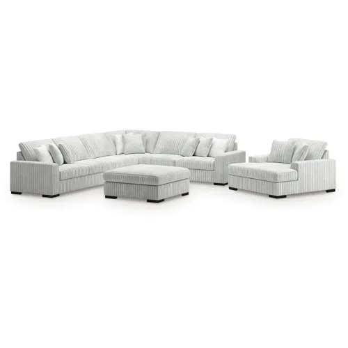 Stupendous 4-Piece Sectional, Oversized Chaise and Ottoman