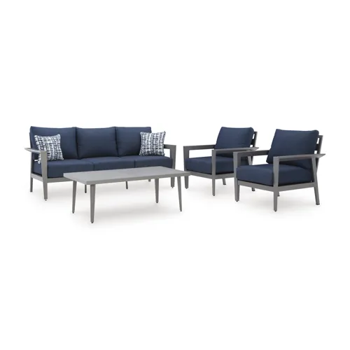 Gali Outdoor Sofa/Chairs/Table Set (Set of 4)