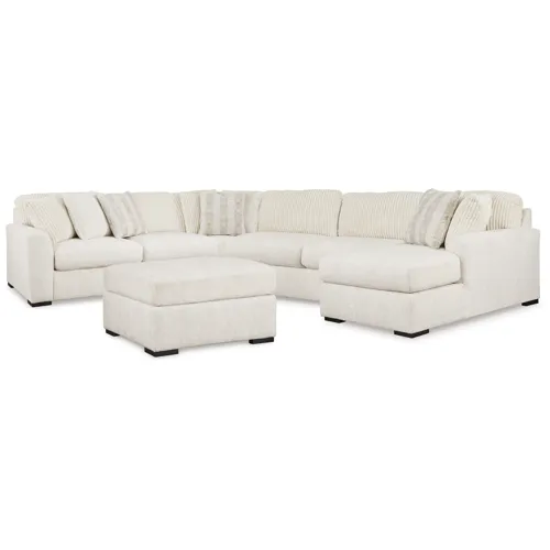 Chessington 4-Piece Sectional and Oversized Accent Ottoman
