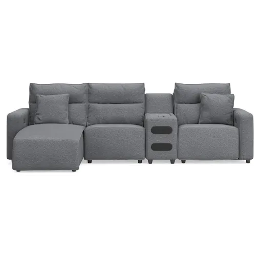 Modmax II 4-Piece Reclining Sectional with Chaise and Audio Console