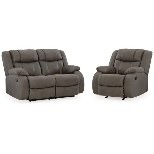 First Base Reclining Loveseat and Recliner