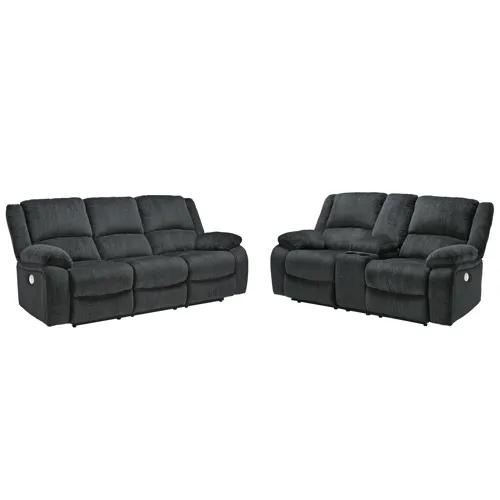 Draycoll Power Reclining Sofa and Loveseat