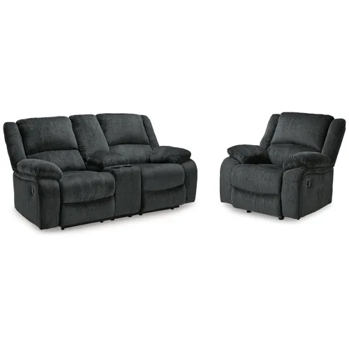 Draycoll Reclining Loveseat with Console and Recliner
