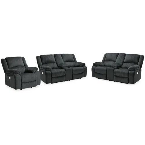 Draycoll 2 Power Reclining Loveseats and Recliner