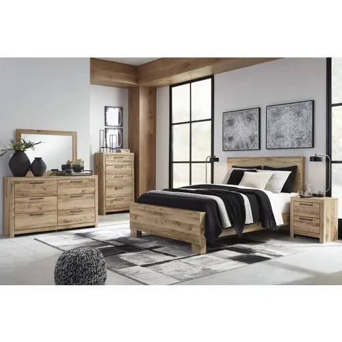 Hyanna Queen Panel Bed, Dresser, Mirror, and Nightstand