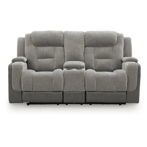 Mixed Motion Power Reclining Loveseat with Console