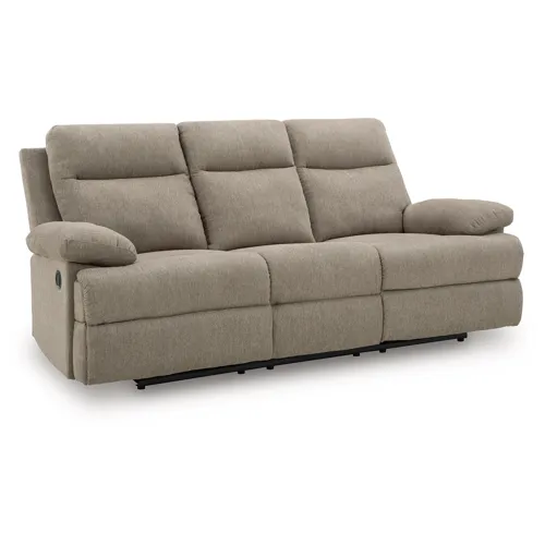 Side-Swipe Reclining Sofa with Drop Down Table