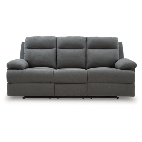 Side-Swipe Reclining Sofa with Drop Down Table