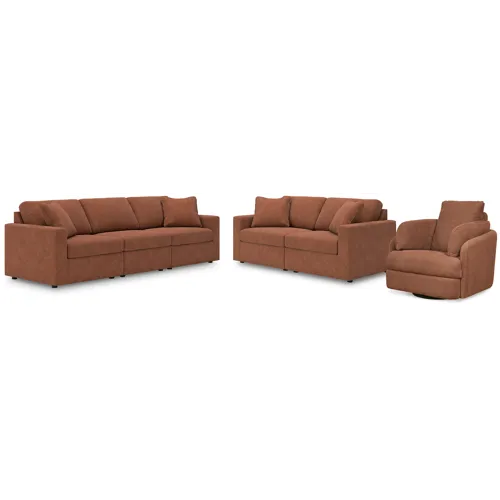 Modmax 3-Piece Sectional Sofa, 2-Piece Sectional Loveseat and Swivel Glider Recliner