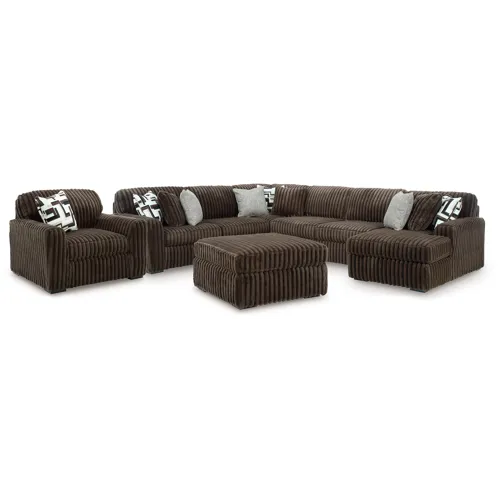 Midnight-Madness 4-Piece Sectional with Chaise, Oversized Chair and Ottoman