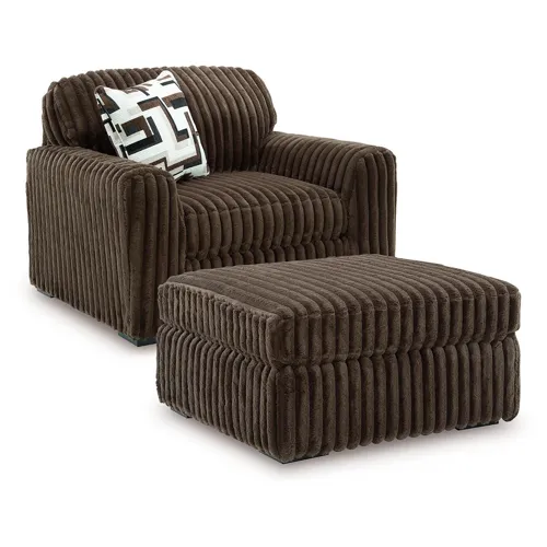 Midnight-Madness Oversized Chair and Ottoman