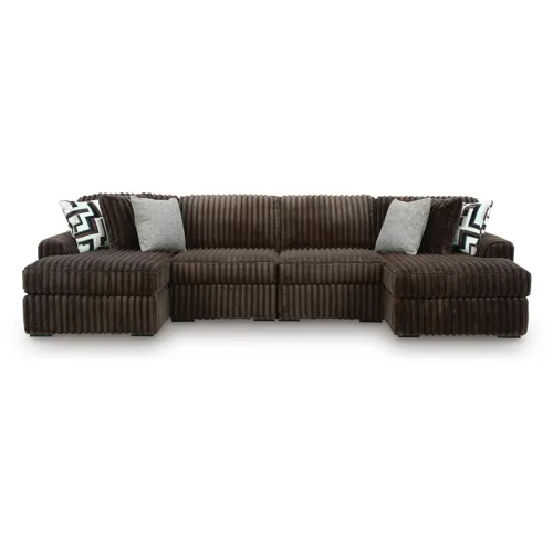 Midnight-Madness 4-Piece Double Chaise Sectional