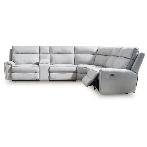 Social Pointe 6-Piece Reclining Sectional with Storage Console