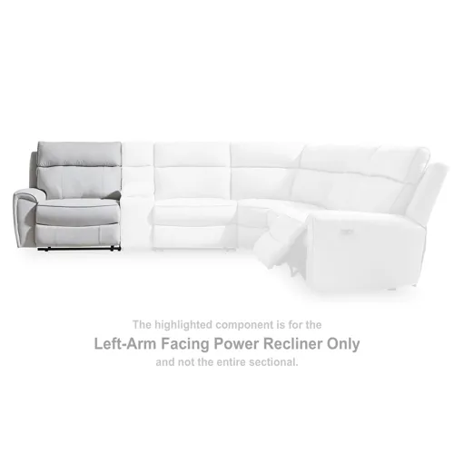 Social Pointe Left-Arm Facing Power Recliner