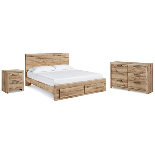 Hyanna Queen Panel Storage Bed with Dresser and Nightstand