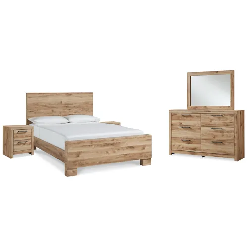 Hyanna King Panel Bed, Dresser, Mirror and 2 Nightstands