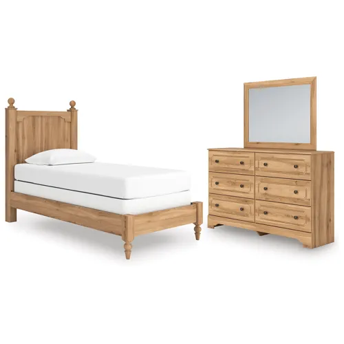 Aleaport Twin Panel Bed, Dresser and Mirror