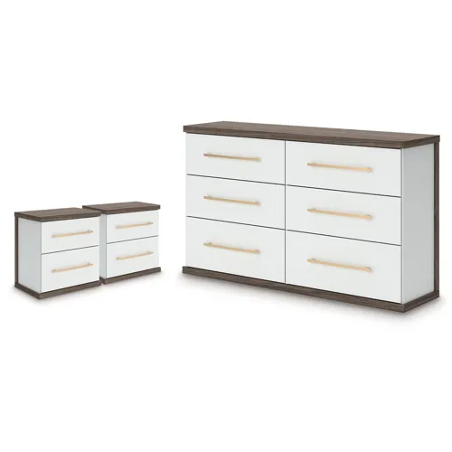 Kendanport Dresser and 2 Nightstands