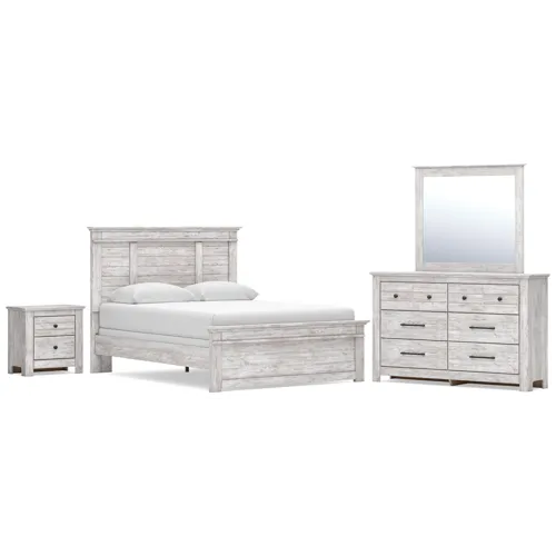 Makidern Queen Panel Bed, Dresser, Mirror and Nightstand
