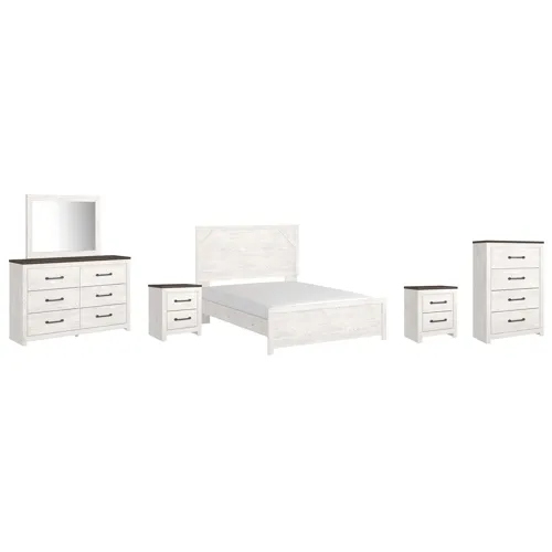 Gerridan Queen Panel Bed with Dresser and Mirror, Chest and 2 Nightstands