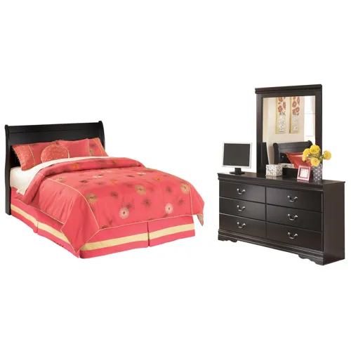 Huey Vineyard Full Sleigh Headboard, Dresser and Mirror