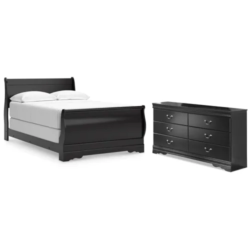 Huey Vineyard Full Sleigh Bed and Dresser