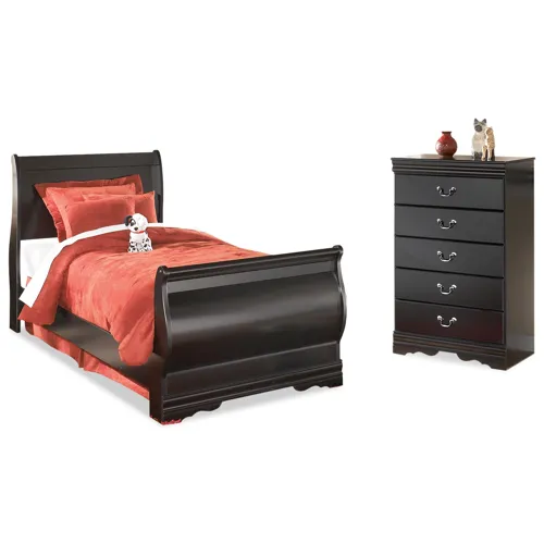 Huey Vineyard Twin Sleigh Bed and Chest