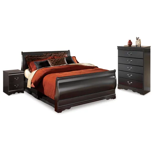 Huey Vineyard Full Sleigh Bed, Chest and 2 Nightstands