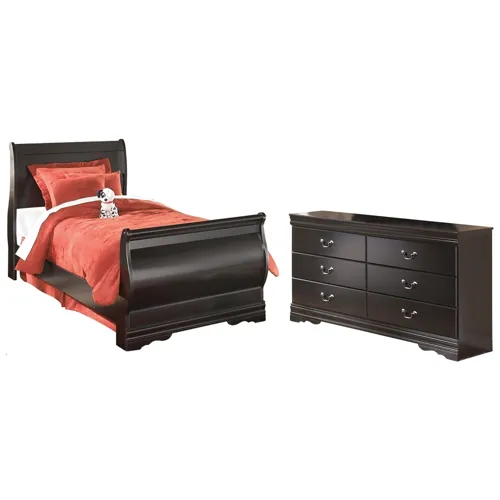 Huey Vineyard Twin Sleight Bed and Dresser