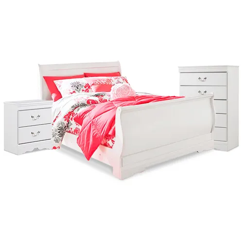 Anarasia Full Sleigh Bed, Chest and Nightstand