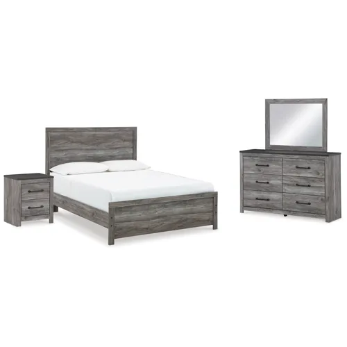 Bronyan Queen Panel Bed, Dresser, Mirror and Nightstand