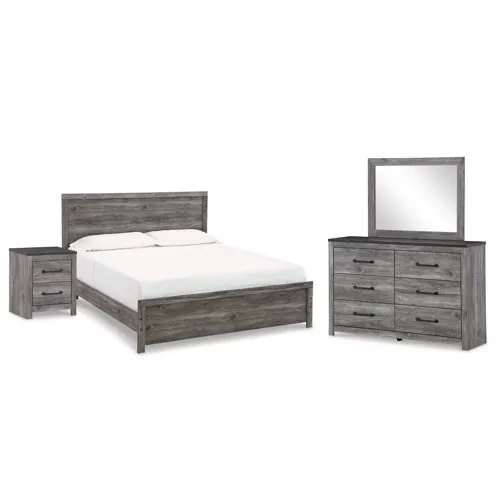 Bronyan King Panel Bed, Dresser, Mirror and Nightstand
