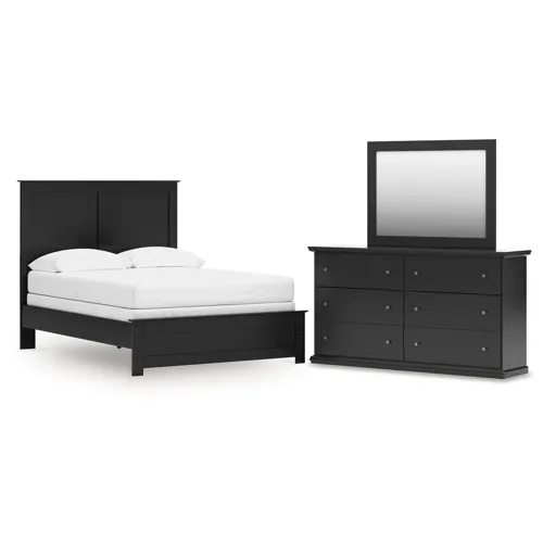 Maribel Full Panel Bed, Dresser and Mirror