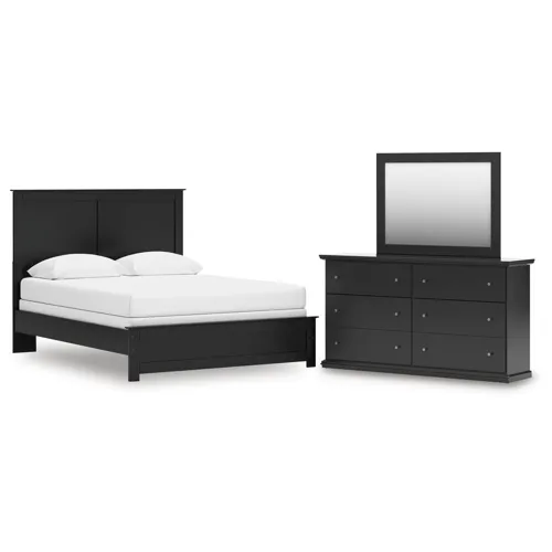 Maribel Queen Panel Bed, Dresser and Mirror