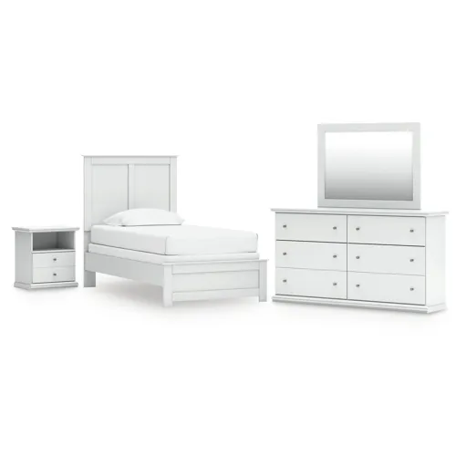 Bostwick Shoals Twin Panel Bed, Dresser, Mirror and Nightstand