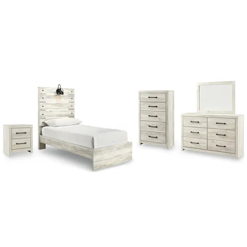 Cambeck Twin Panel Bed, Dresser, Mirror, Chest, and Nightstand