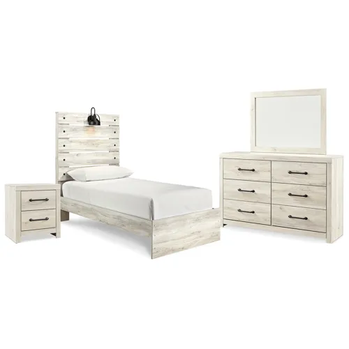 Cambeck Twin Panel Bed, Dresser, Mirror and Nightstand