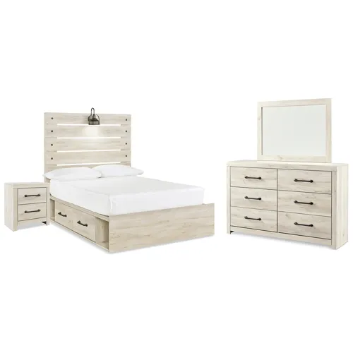 Cambeck Full Panel Storage Bed, Dresser, Mirror and Nightstand