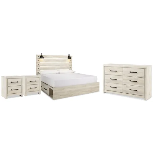 Cambeck King Panel Storage Bed, Dresser and 2 Nightstands