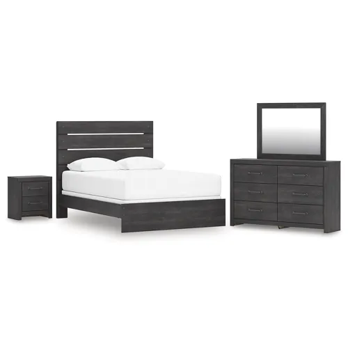 Hollivern Queen Panel Bed, Dresser, Mirror and Nightstand