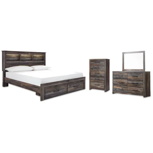 Drystan King Storage Bed, Dresser, Mirror and Chest